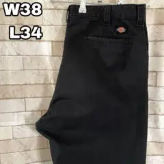ディッキーズ ワークパンツ メキシコ製 ブラック 38×34