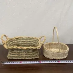 天然素材 バスケット かご 2点セット