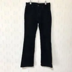 UNIQLO ユニクロ　ブーツカットデニム　コーデュロイ　黒　25 綺麗め　秋冬