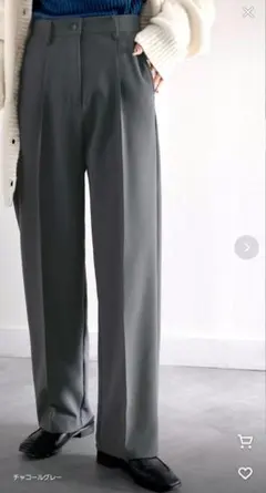 NOBLE エステルツイルストレッチスラックスパンツ グレーA 36 - メルカリ