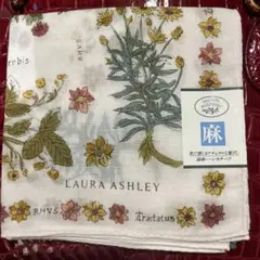 LAURA ASHLEY ローラアシュレイ 綿麻ハンカチ 花柄麻20% 綿80%のサムネイル
