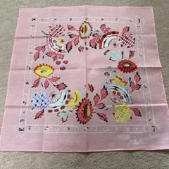 沖縄 紅型 ハンカチ　ピンク