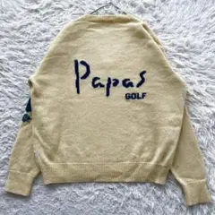希少　PAPAS GOLF 長袖　Vネック　ニット　セーター