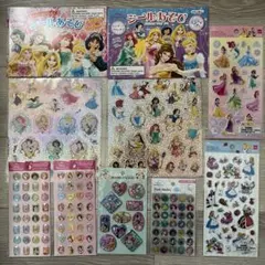 10点ディズニープリンセス シールあそび ウォーターシール ホログラム エンボス