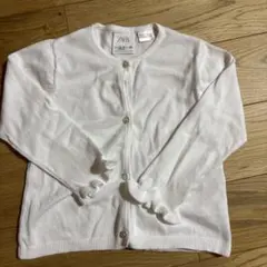 【新品】ZARA ホワイト ベビーカーディガン 12-18ヶ月