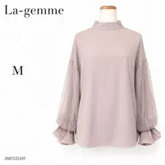 La-gemme ラジエムブラウス M ピンクベージュ シフォン袖 カットソーのサムネイル