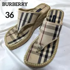 BURBERRY エスパドリーユ ノバチェックサンダル 36のサムネイル