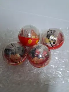ディズニーリゾート カプセルトイ 4個セット　メッセージキーチェーンおみくじ