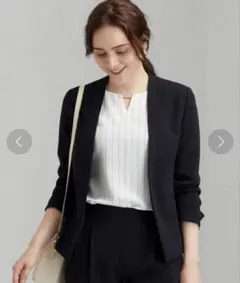 【green label relaxing】ノーラペルジャケット　ネイビー　36