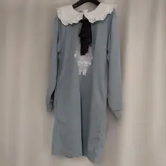 シナモロール水色 長袖ワンピース