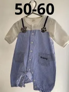 ストライプ柄ロンパース 50-60cm