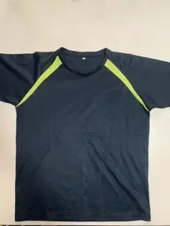 ネイビーブラックとライムグリーンのTシャツ Lサイズ
