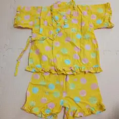 ベビー甚平 イエロー 水玉 95サイズ