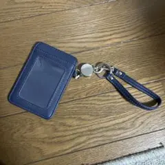 ネイビー パスケース IDウィンドウ付き