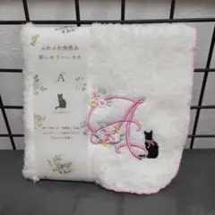 【新品未使用】猫と花刺繍のハンカチ