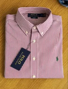 Polo Ralph Lauren 赤白ストライプ長袖シャツ新品タグ付きXL
