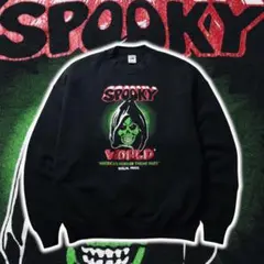 90s USA製 SPOOKY スウェット ホラーグラフィック 短丈 y2k