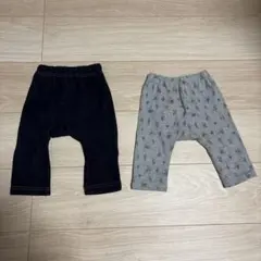 デニムとプリント柄パンツセット