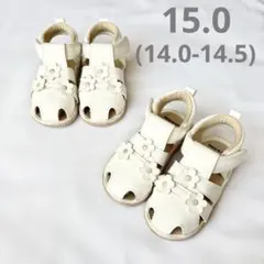 【美品】 サンダル グルカサンダル 花 15 14 双子 ベビー キッズ ①