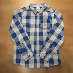 Petit Bateau チェック柄長袖シャツ　128cm