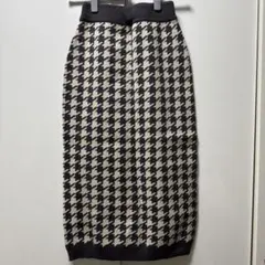 ロングスカート　タイトスカート　ニット　千鳥格子　M