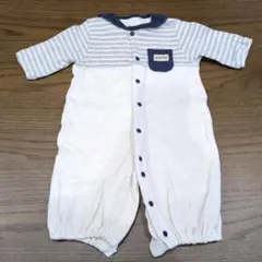 ストライプロンパース 50-70cm コットン100%
