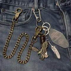 ウォレットチェーン　ヴィンテージ　アメカジ　ストリート　古着　イーグル　カラビナ