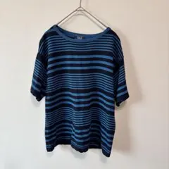 JUNKO SHIMADA ジュンコシマダ ストライプ ニットトップス 青 紺のサムネイル