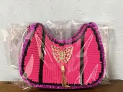 ハンドメイド　ショルダーバッグ　ショッキングピンク