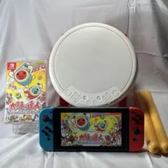 【箱有】新型Switch本体＋太鼓の達人(タタコン付)＋マリパ 他豪華オマケ2本