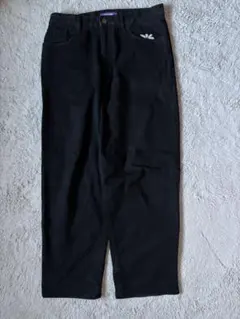 LABROS ブラック ストレートジーンズ 花刺繍