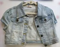 N-1 LIZLISA リズリサ　デニム、ボレロジャケット　半袖　着古し加工