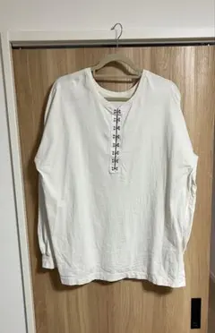 ローズバッド ROSE BUD フォックデザインビッグシルエット長袖カットソー白