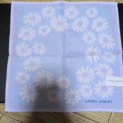 LAURA ASHLEY タオルハンカチ 花柄 パープル　 未使用のサムネイル