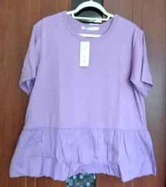 scroll バルーン切替Tシャツ 3L ラベンダー