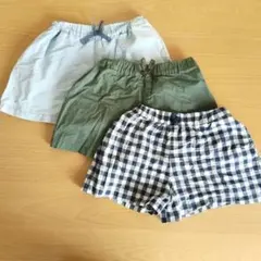 ユニクロ　キッズ　S 110-125cm　キュロット　パンツ　3枚　セット