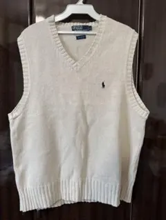 POLO by Ralph Lauren コットン Vネック ニットベスト L