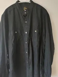 【24SS】ニードルス Needles バンドカラーシャツ Mサイズ 黒蝶