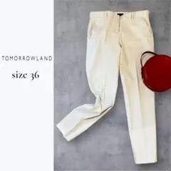TOMORROWLAND 日本製 センタープレスパンツ 36 S　幾何学柄