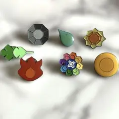 最終価格 【プレミア】 ポケモン ジムバッチ カントー 新品】ポケモン カントー地方 ジムバッジ コンプリートセット 赤