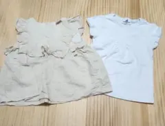 petitmainシャツ90& parentsdreamホワイトTシャツ95