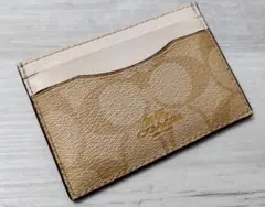 COACH コーチ レザー カードケース ベージュ