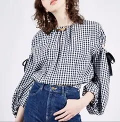 ユナイテッド トウキョウ バルーンスリーブシャーリングブラウス レディース