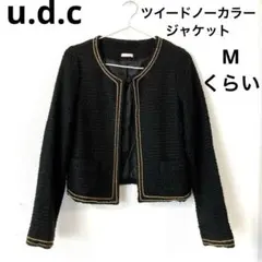 u.d.c ノーカラージャケット ツイード　黒