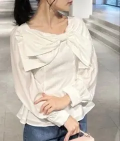 美品✨CELFORD バックリボン ドット ブラウス アイボリー 36 - メルカリ