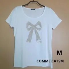 COMME CA ISM リボン柄 半袖Tシャツ ホワイトのサムネイル