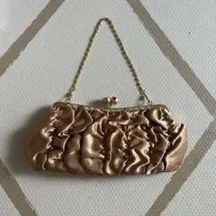 新品★パーティーバッグ　ゴールドベージュ　ビジュー付き