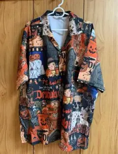 新品Mサイズボーリング・アロハシャツ☆ハロウィン☆ユニセックス☆半袖☆送料込