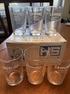SAPPORO ロゴ入りグラス 6個セット