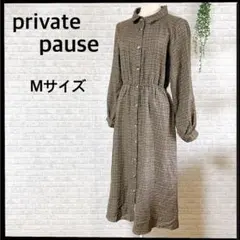 (b-213) private pause 長袖 ロングワンピース チェック M